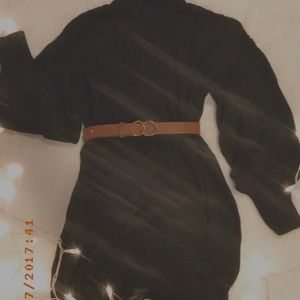 Black turtleneck sweater dress